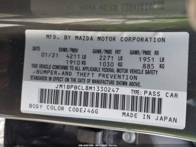 2021 MAZDA MAZDA3 JM1BPBCL8M1330247 Photo 8