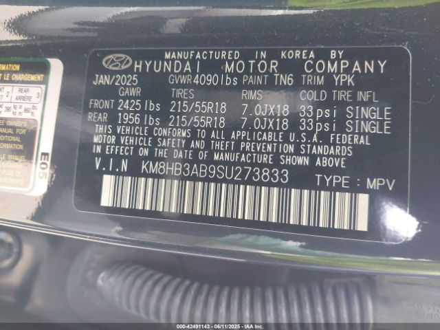 KM8HB3AB9SU273833 Hyundai mpi nu pe