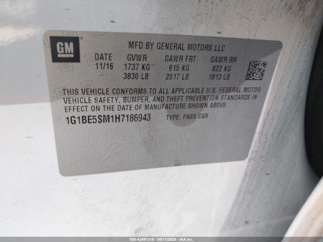 1G1BE5SM1H7186943 Chevrolet le2 -di: direct injection, vvt: variable valve timing, gen, alum