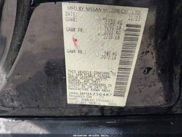 Nissan Altima 2014 1N4AL3AP4EN256487 Image 9