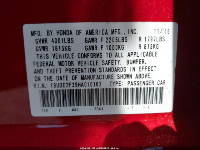 2017 ACURA ILX 19UDE2F39HA010162 Photo 8