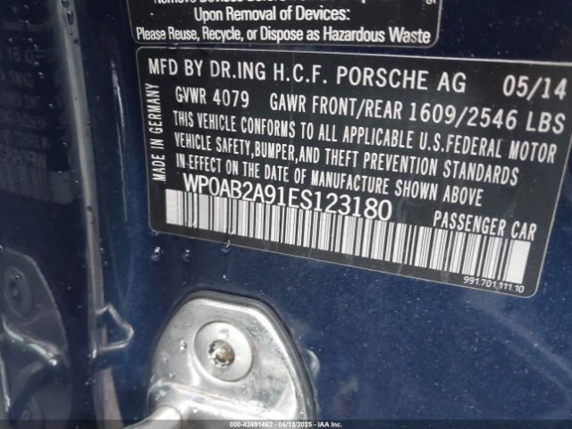 2014 PORSCHE 911 WP0AB2A91ES123180 Photo 8