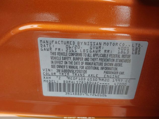 2020 NISSAN SENTRA 3N1AB8DV9LY260106 Photo 8