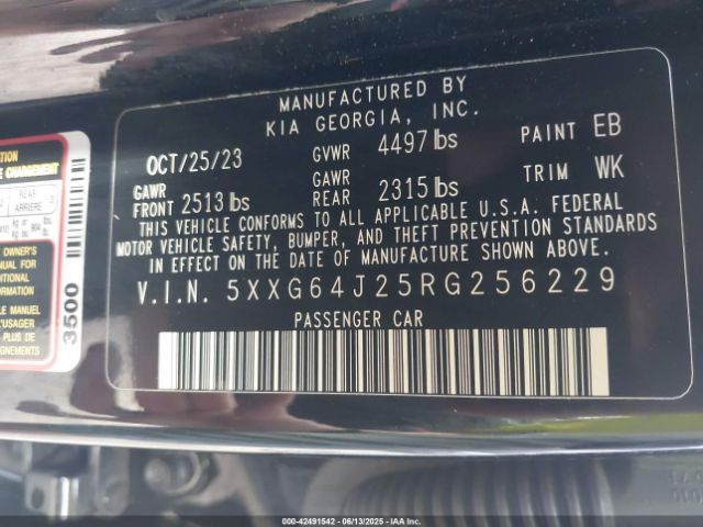 2024 KIA K5 5XXG64J25RG256229 Photo 8