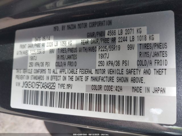 JM3KE4DY5F0484829 Mazda Cx-5 Grand Touring
