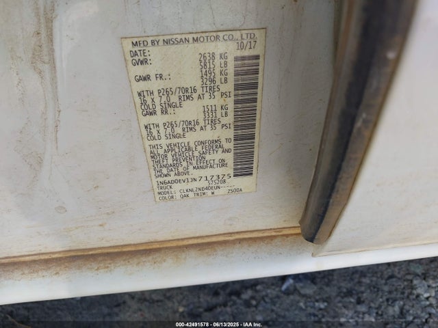 Nissan Frontier 2018 1N6AD0EV1JN717375 Image 9