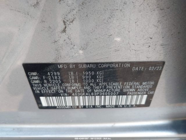 2023 SUBARU IMPREZA 4S3GKAL63P3605007 Photo 8