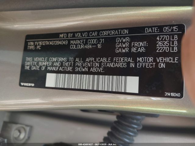 2016 VOLVO S60 YV1612TK4G1394049 Photo 8