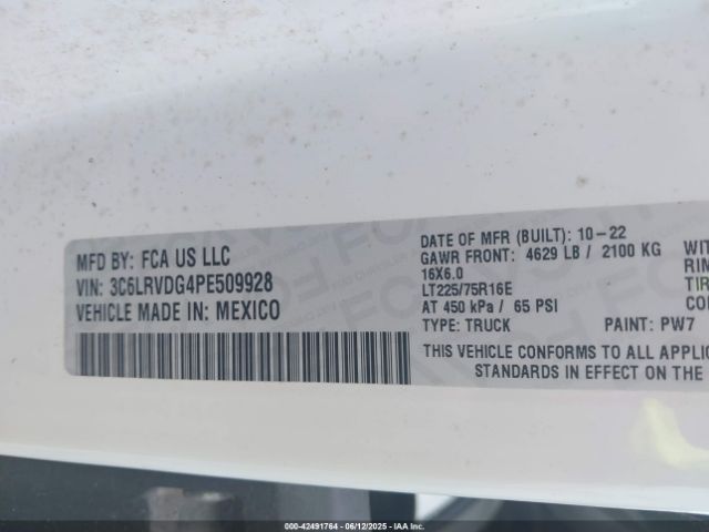 3C6LRVDG4PE509928 RAM Promaster 2500 High Roof 159 Wb