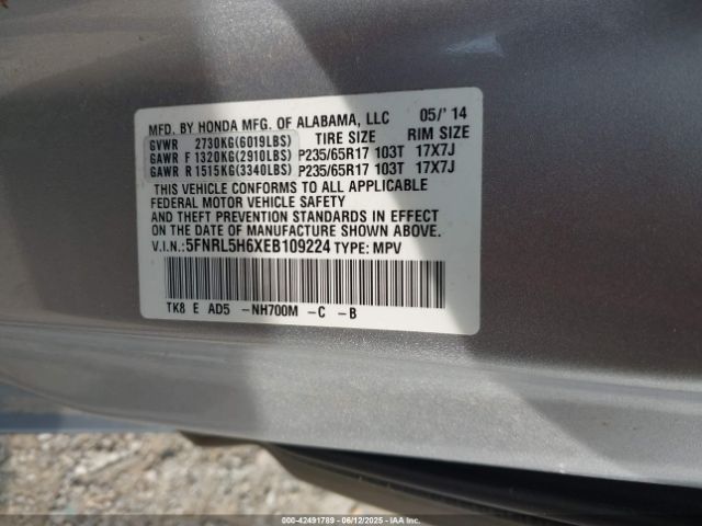 5FNRL5H6XEB109224 Honda j35z8