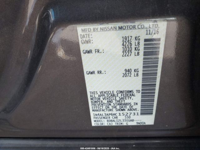 2017 NISSAN ALTIMA 1N4AL3AP6HC152731 Photo 8