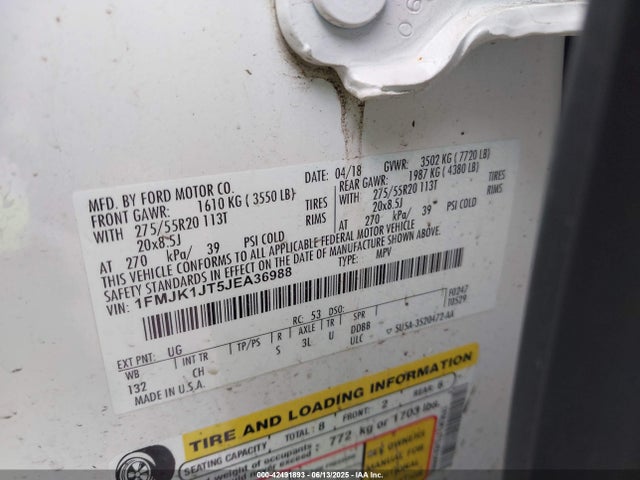 1FMJK1JT5JEA36988 Ford 3.5l gtdi
