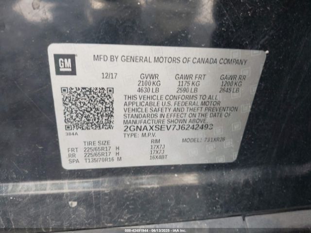 2018 CHEVROLET EQUINOX 2GNAXSEV7J6242493 Photo 8