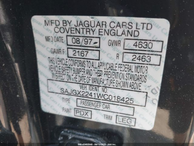 1998 JAGUAR XK8 SAJGX2241WC018425 Photo 8