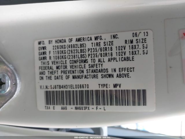 2014 ACURA RDX 5J8TB4H31EL006670 Photo 8