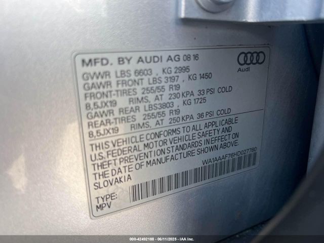 2017 AUDI Q7 WA1AAAF76HD027780 Photo 8