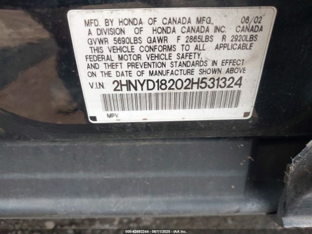 2002 ACURA MDX 2HNYD18202H531324 Photo 8