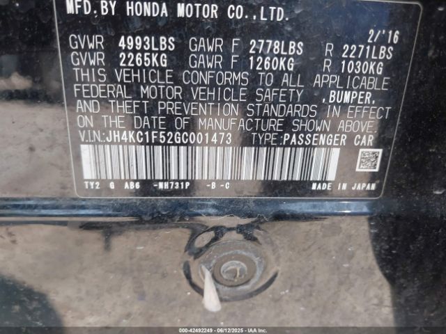 2016 ACURA RLX JH4KC1F52GC001473 Photo 8