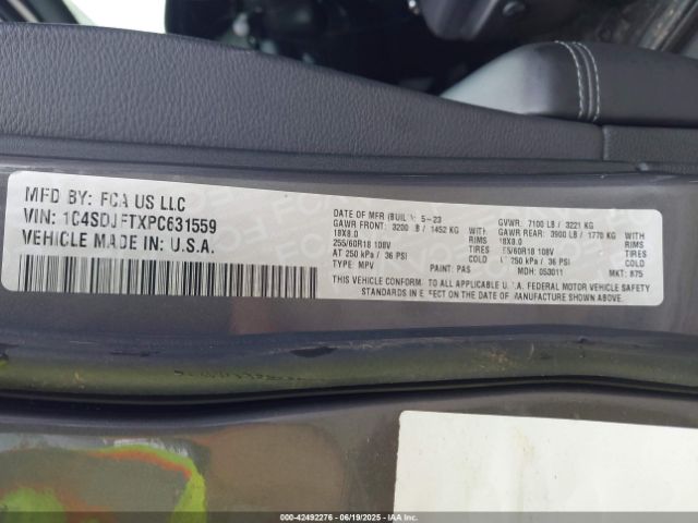2023 DODGE DURANGO 1C4SDJFTXPC631559 Photo 8