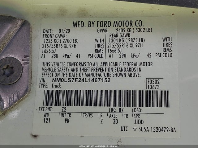 Ford Transit Connect Xlt Cargo Van 2020 NM0LS7F24L1467152 Image 9