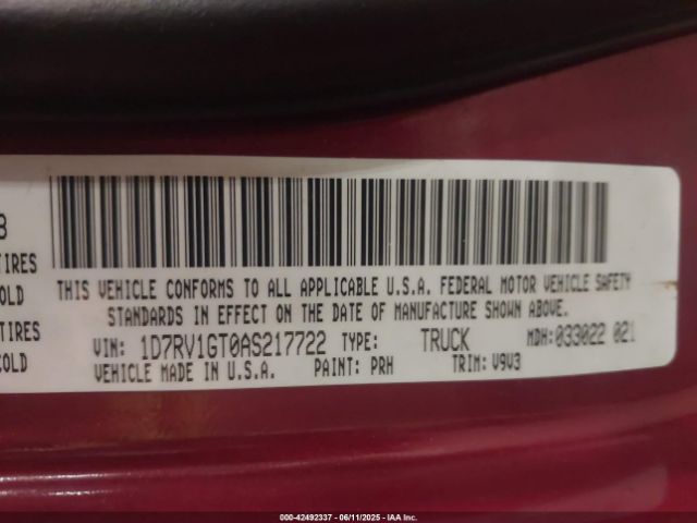 2010 DODGE RAM 1500 1D7RV1GT0AS217722 Photo 8