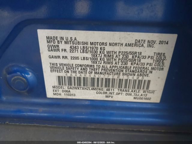 2015 MITSUBISHI OUTLANDER SPORT 4A4AR4AU7FE015408 Photo 8