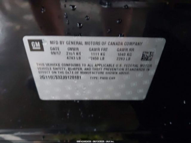 2G1105S32J9120181 Chevrolet lfx - spark ignited direct injection, vvt, e85 max, alum