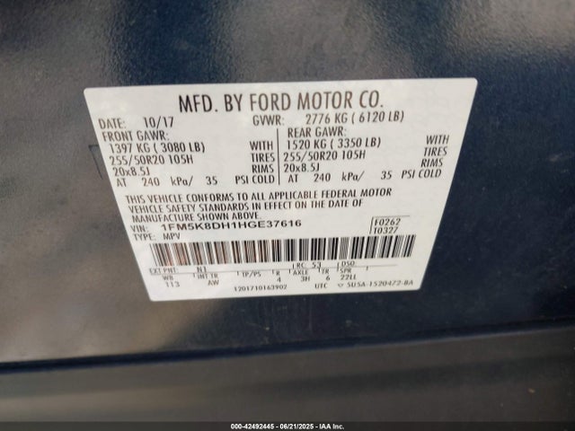 Ford 2.3l gtdi 2017 1FM5K8DH1HGE37616 Image 9