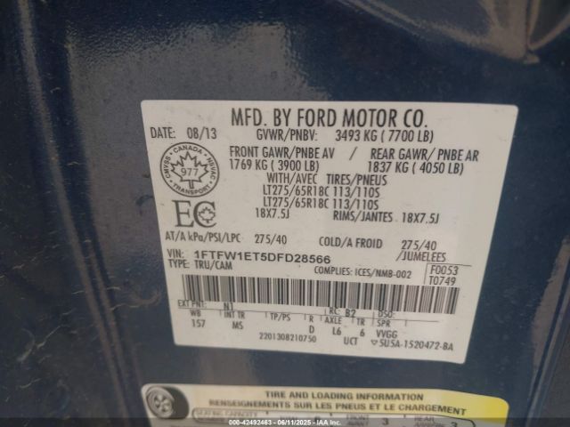 2013 FORD F-150 1FTFW1ET5DFD28566 Photo 8