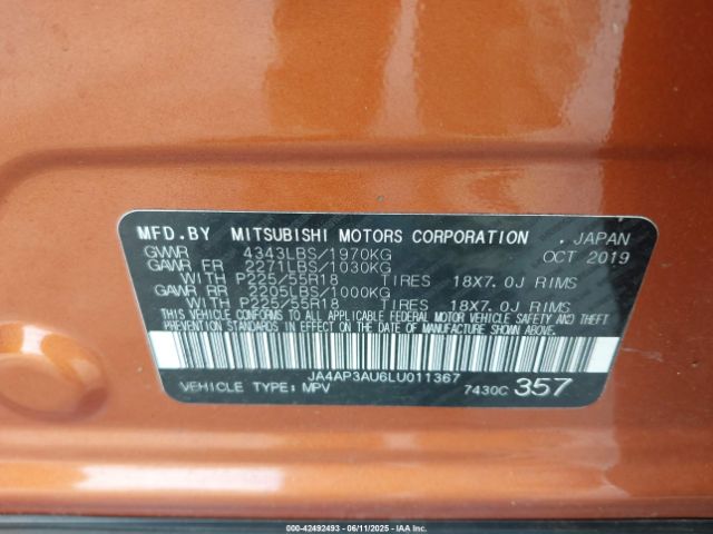 2020 MITSUBISHI OUTLANDER SPORT JA4AP3AU6LU011367 Photo 8