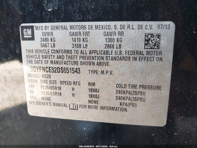 2013 CADILLAC SRX 3GYFNCE32DS651543 Photo 8