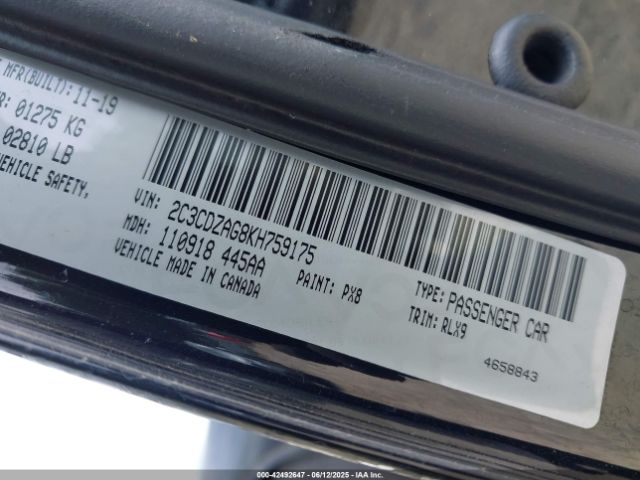 2019 DODGE CHALLENGER 2C3CDZAG8KH759175 Photo 8