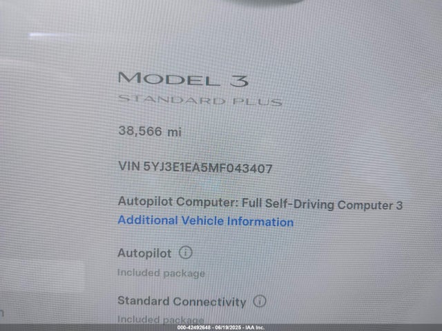 2021 TESLA MODEL 3 5YJ3E1EA5MF043407 Photo 6