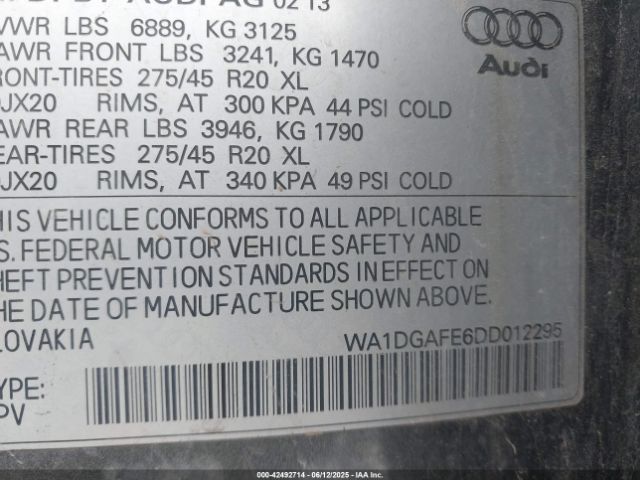 2013 AUDI Q7 WA1DGAFE6DD012295 Photo 8