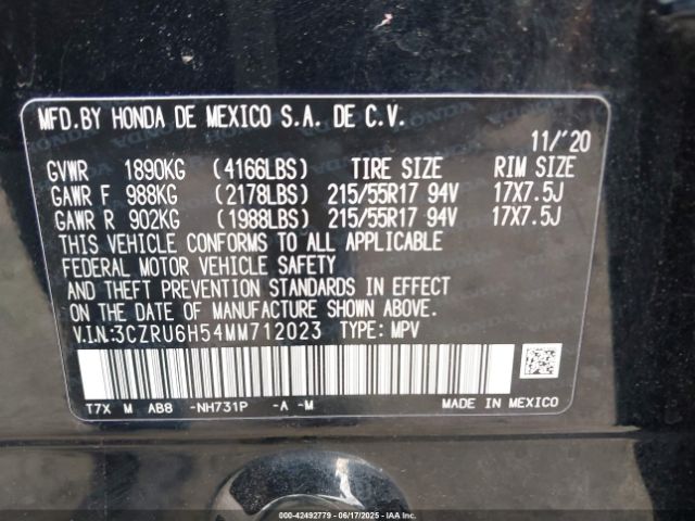 2021 HONDA HR-V 3CZRU6H54MM712023 Photo 8
