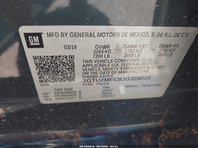 3GTU2MEC0JG328019 GMC l83 -spark ignited direct injection, variable valve timing, afm, e85 max, alum