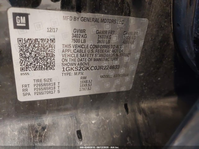 1GKS2GKC0JR224633 GMC l83 - spark ignited direct injection, variable valve timing, afm, e85 max, alum