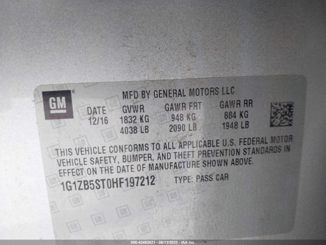 1G1ZB5ST0HF197212 Chevrolet lfv - di: direct injection, vvt: variable valve timing, gen 1