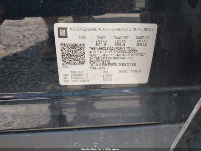 2020 CHEVROLET BLAZER 3GNKBKRS2LS633719 Photo 8