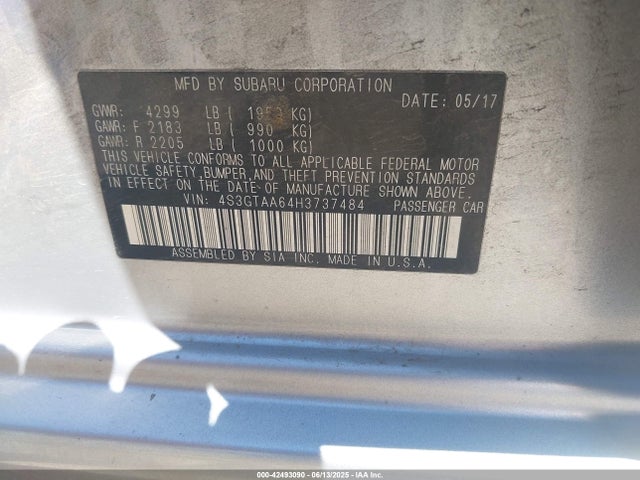 4S3GTAA64H3737484 Subaru na