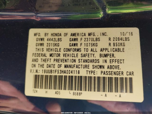 2017 ACURA TLX 19UUB1F53HA004118 Photo 8