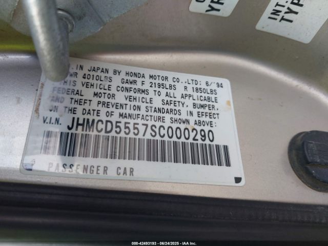 1995 HONDA ACCORD JHMCD5557SC000290 Photo 8