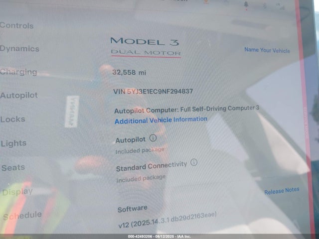2022 TESLA MODEL 3 5YJ3E1EC9NF294837 Photo 6