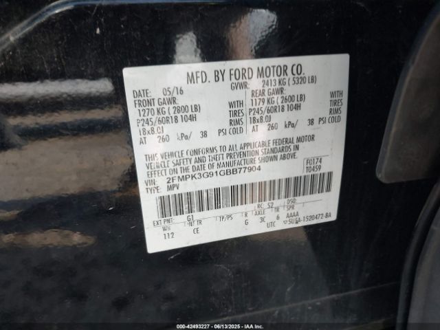 2016 FORD EDGE 2FMPK3G91GBB77904 Photo 8