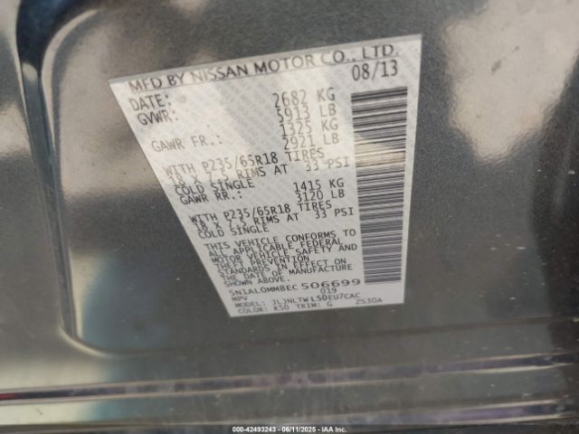 5N1AL0MM8EC506699 Infiniti QX60
