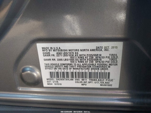 2015 MITSUBISHI OUTLANDER SPORT 4A4AP4AU9FE056869 Photo 8