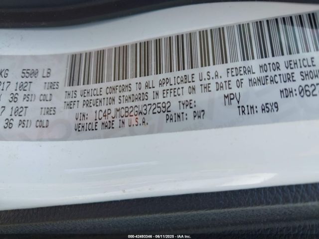 1C4PJMCB2GW372592 Jeep Cherokee Latitude