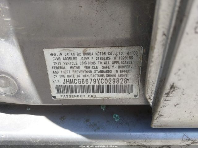 2000 HONDA ACCORD JHMCG6679YC029828 Photo 8