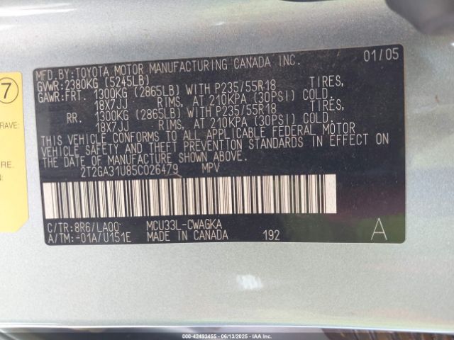 2005 LEXUS RX 330 2T2GA31U85C026479 Photo 8