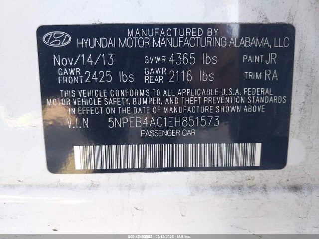 Hyundai gamma 2014 5NPEB4AC1EH851573 Image 9